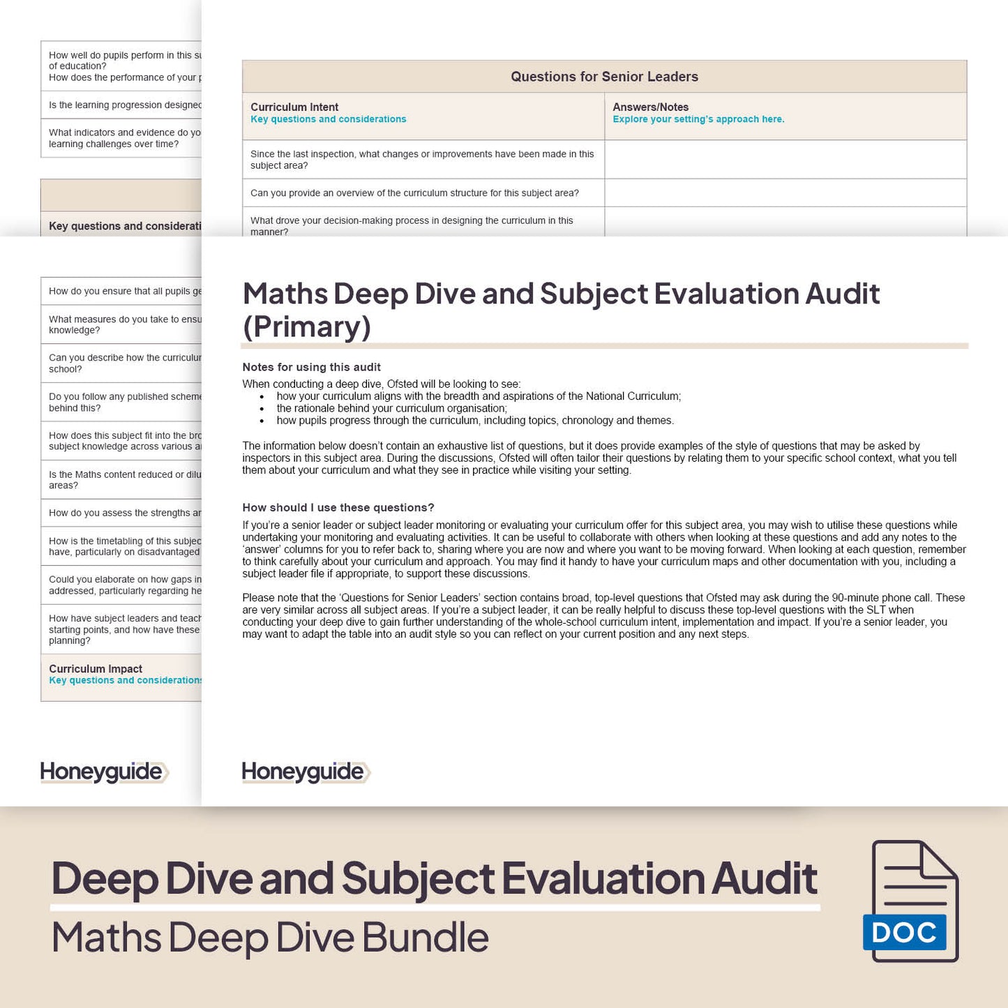 Maths Deep Dive and Subject Knowledge Bundle by Honeyguide