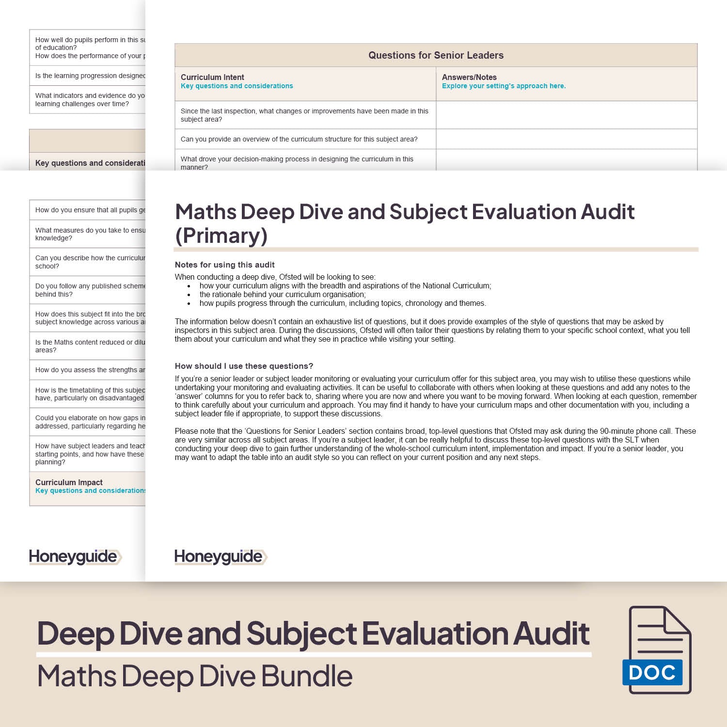 Maths Deep Dive and Subject Knowledge Bundle by Honeyguide