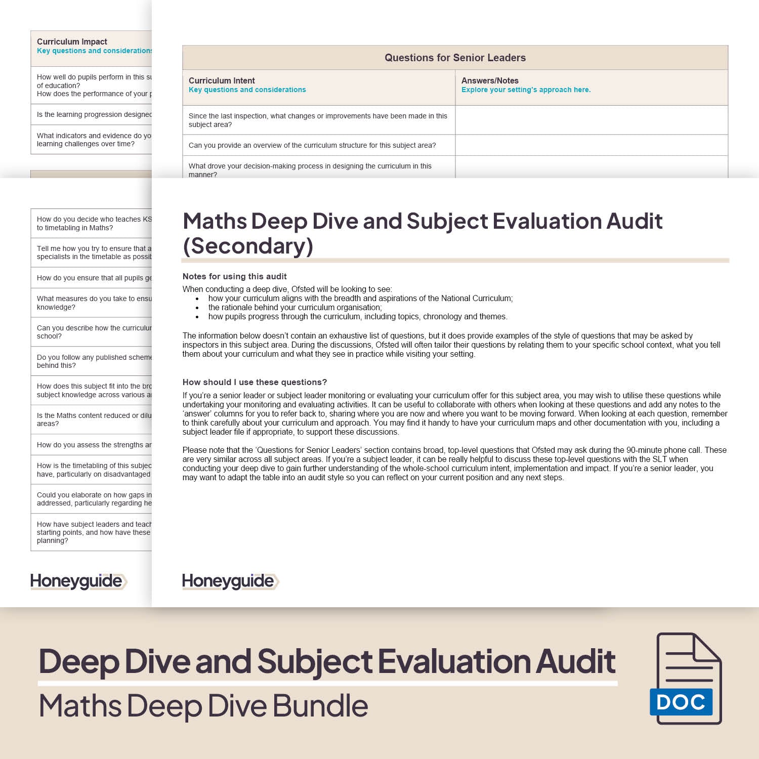 Maths Deep Dive and Subject Knowledge Bundle by Honeyguide