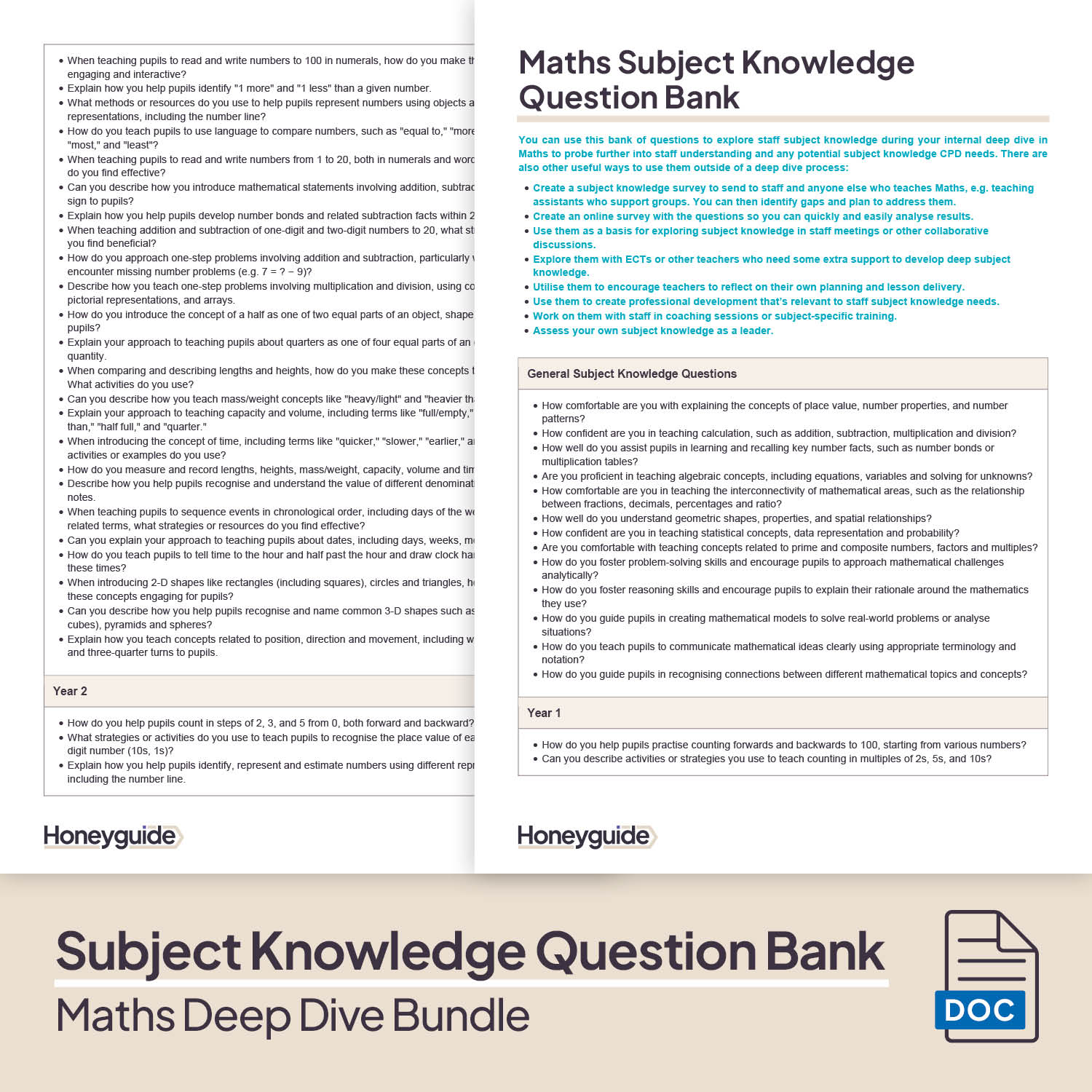 Maths Deep Dive and Subject Knowledge Bundle by Honeyguide