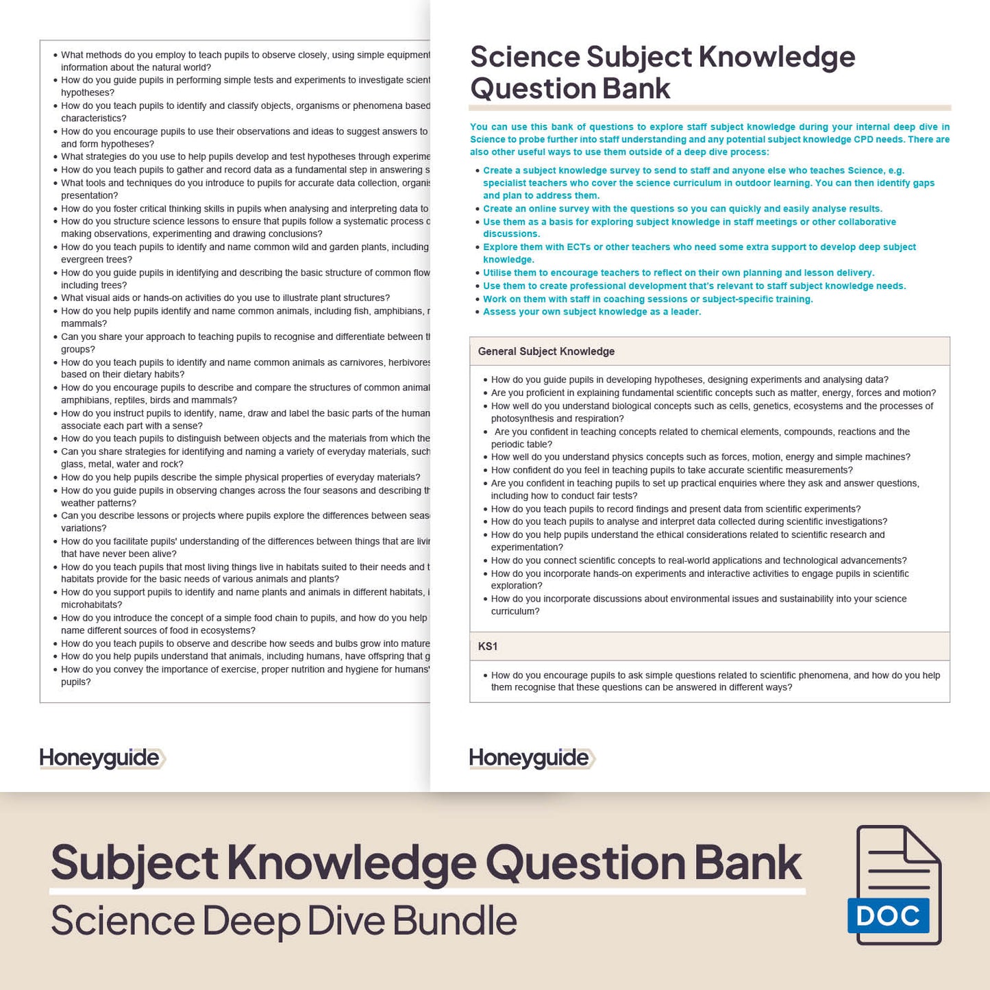 Science Deep Dive and Subject Knowledge Bundle by Honeyguide