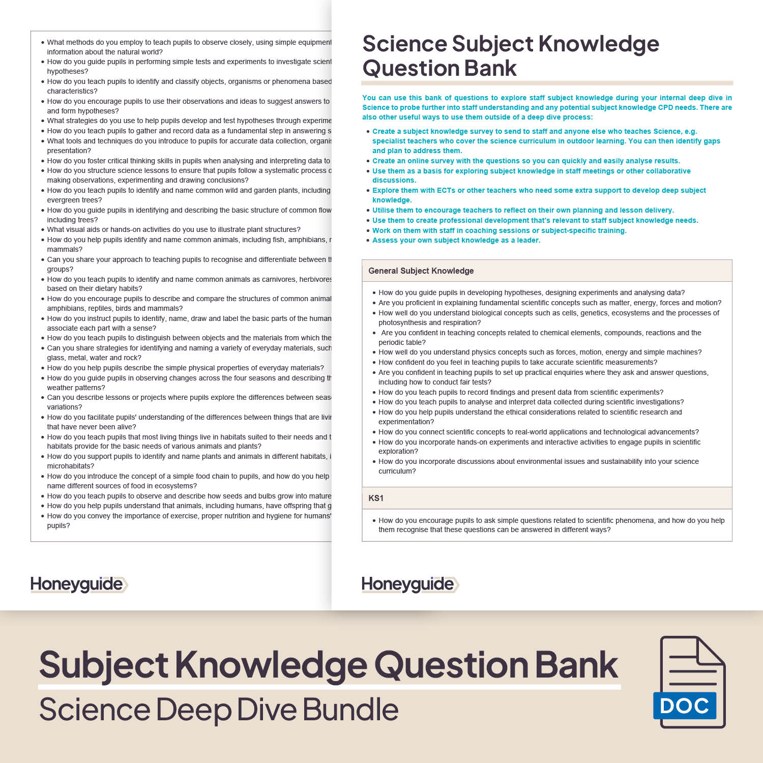 Science Deep Dive and Subject Knowledge Bundle by Honeyguide