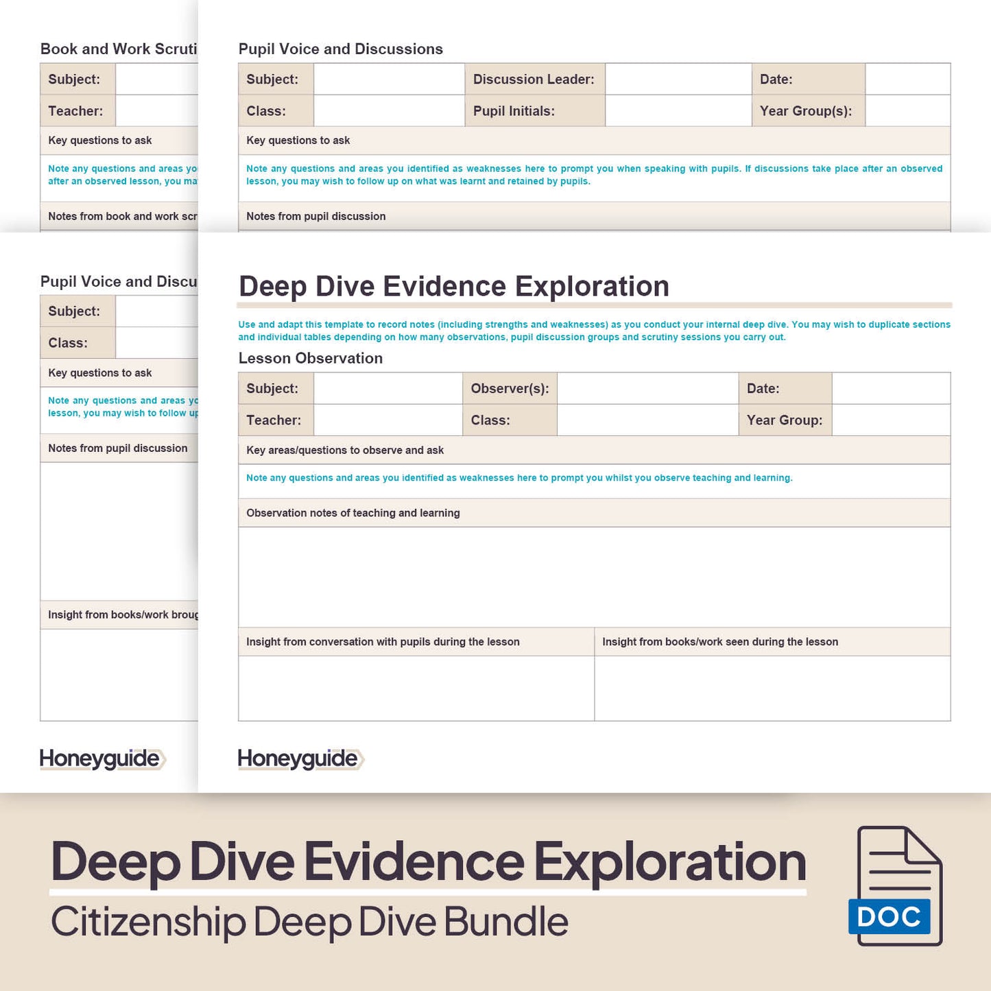 Citizenship Deep Dive and Subject Knowledge Bundle by Honeyguide School Leader Support