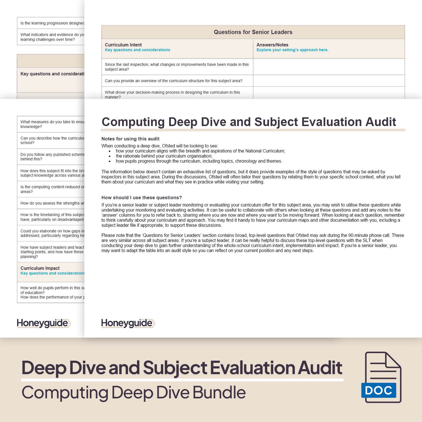 Computing Deep Dive and Subject Knowledge Bundle by Honeyguide School Leader Support
