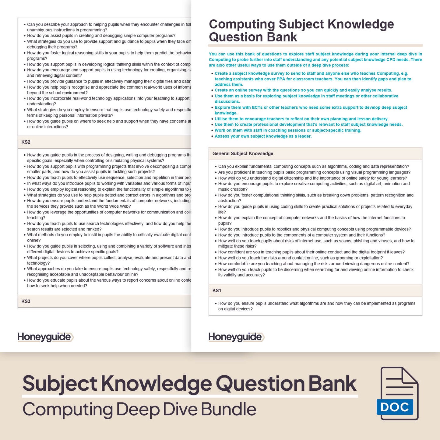 Computing Deep Dive and Subject Knowledge Bundle by Honeyguide School Leader Support