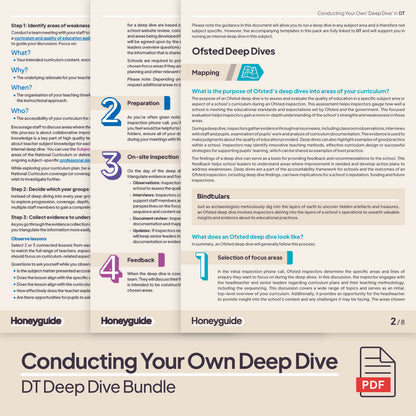 Design and Technology Deep Dive and Subject Knowledge Bundle by Honeyguide School Leader Support