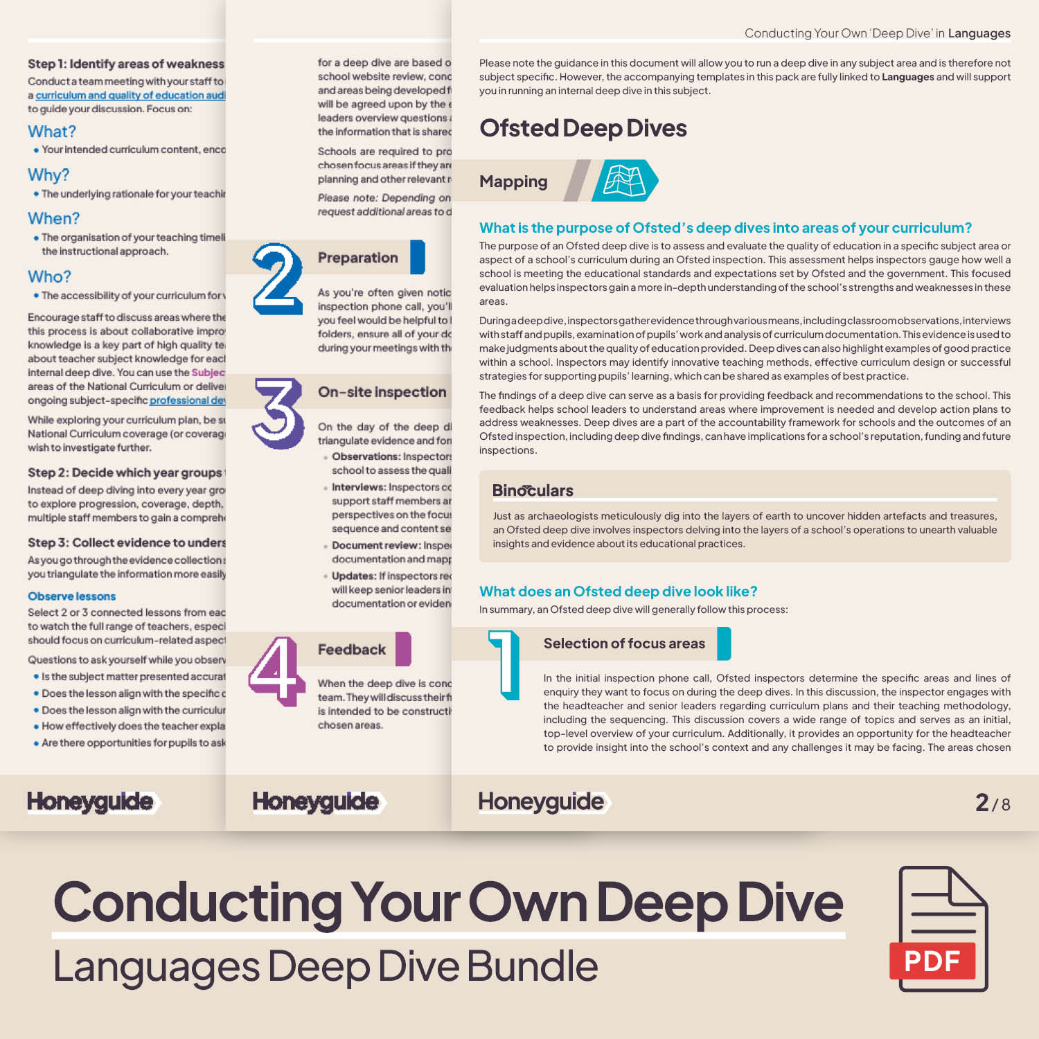 Languages Deep Dive and Subject Knowledge Bundle by Honeyguide School Leader Support