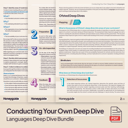 Languages Deep Dive and Subject Knowledge Bundle by Honeyguide School Leader Support
