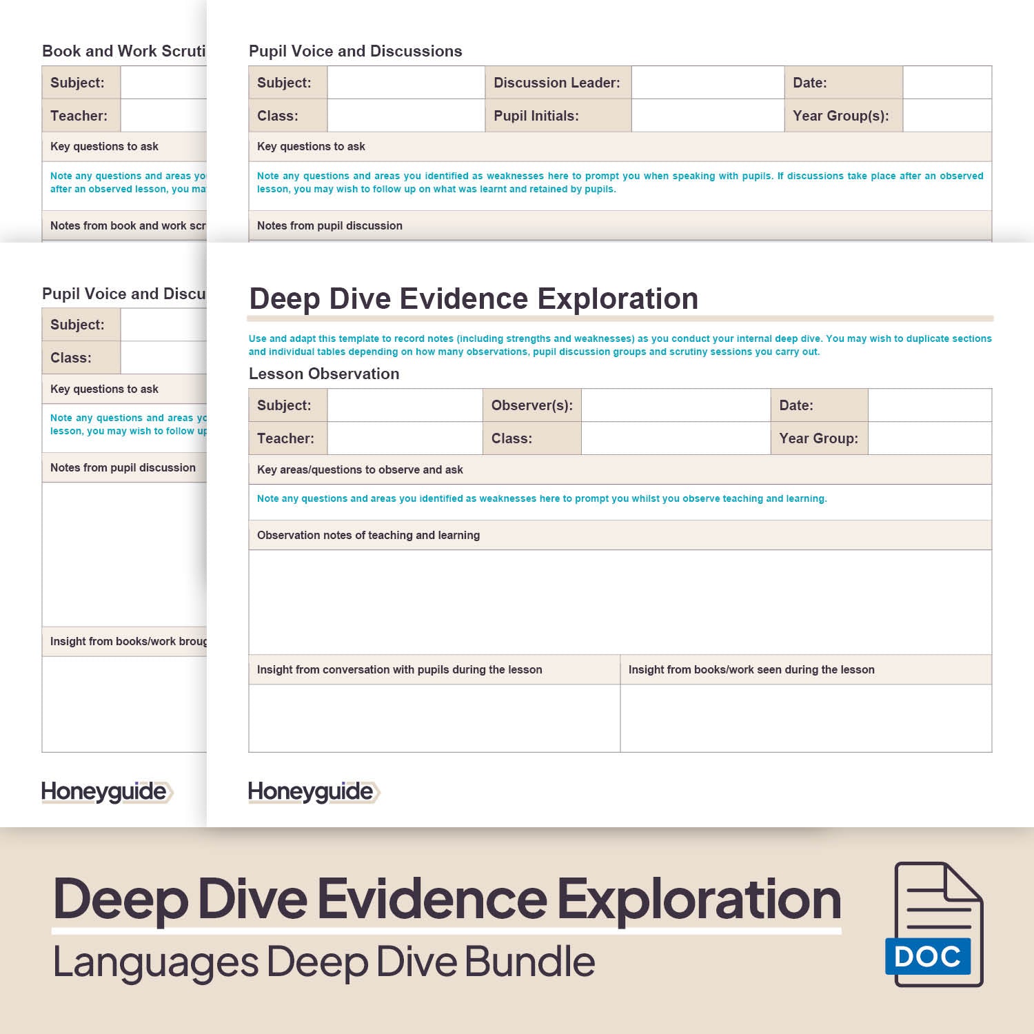 Languages Deep Dive and Subject Knowledge Bundle by Honeyguide School Leader Support