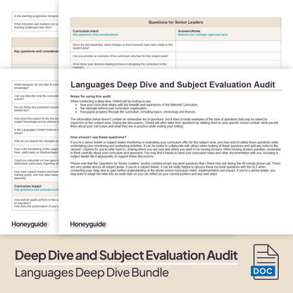 Languages Deep Dive and Subject Knowledge Bundle by Honeyguide School Leader Support