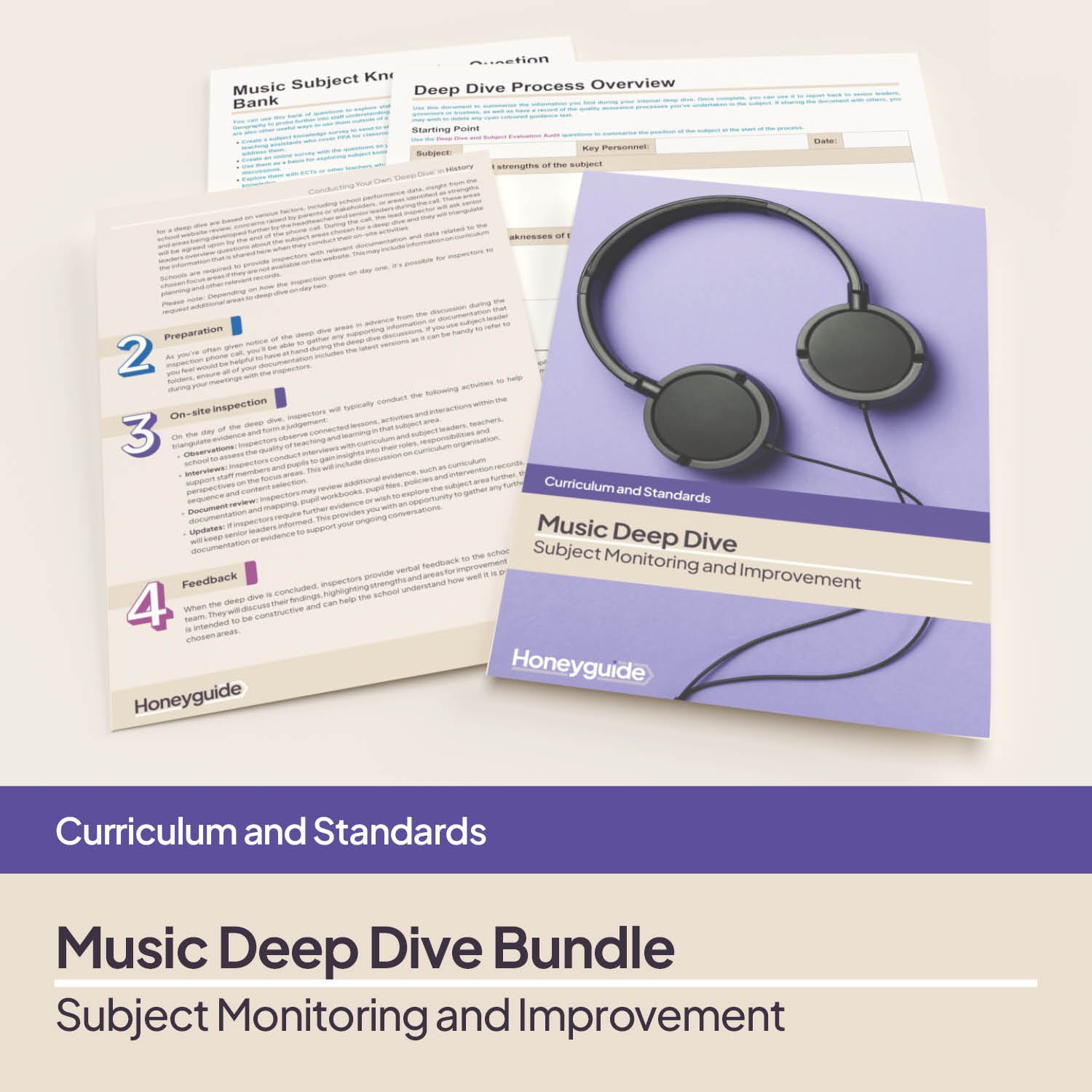 Music Deep Dive and Subject Knowledge Bundle by Honeyguide School Leader Support