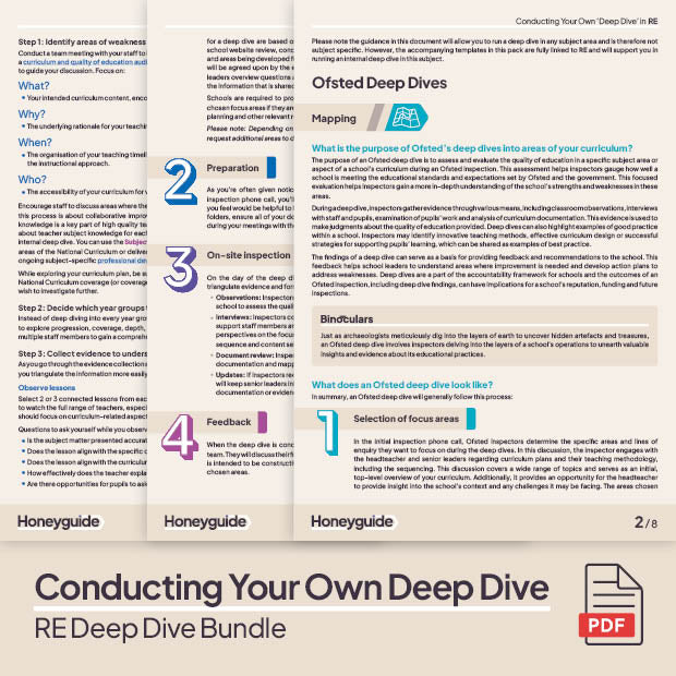 RE Deep Dive and Subject Knowledge Bundle by Honeyguide School Leader Support