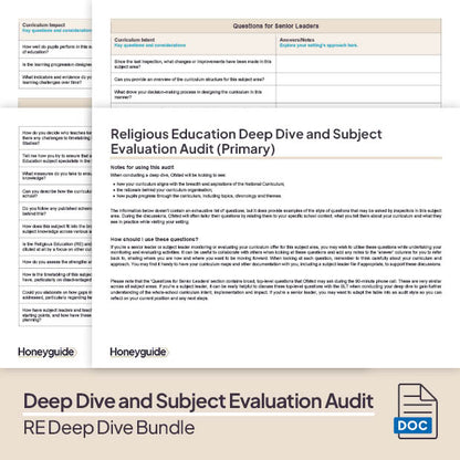 RE Deep Dive and Subject Knowledge Bundle by Honeyguide School Leader Support