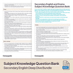 Secondary English Deep Dive and Subject Knowledge Bundle by Honeyguide School Leader Support