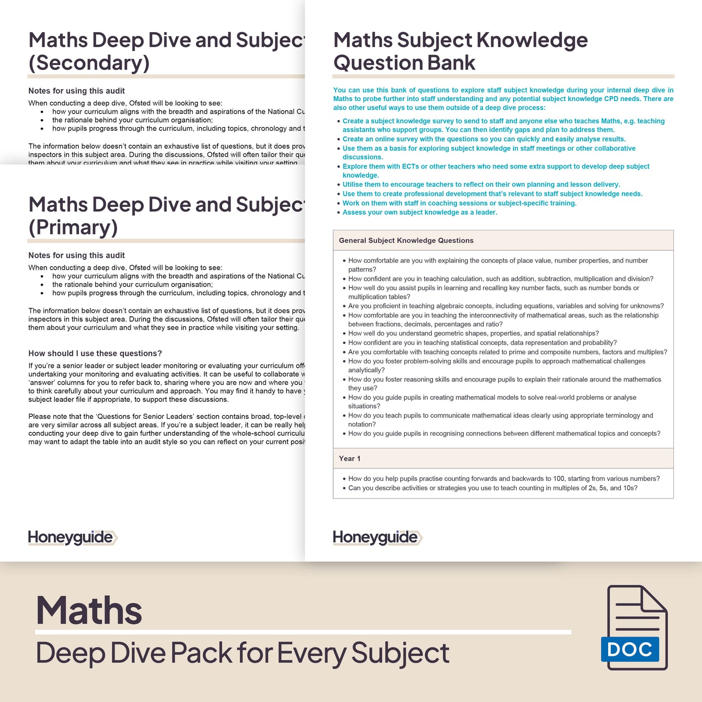 Deep Dive in Every Subject: Full Curriculum Set - Honeyguide School Leader Support