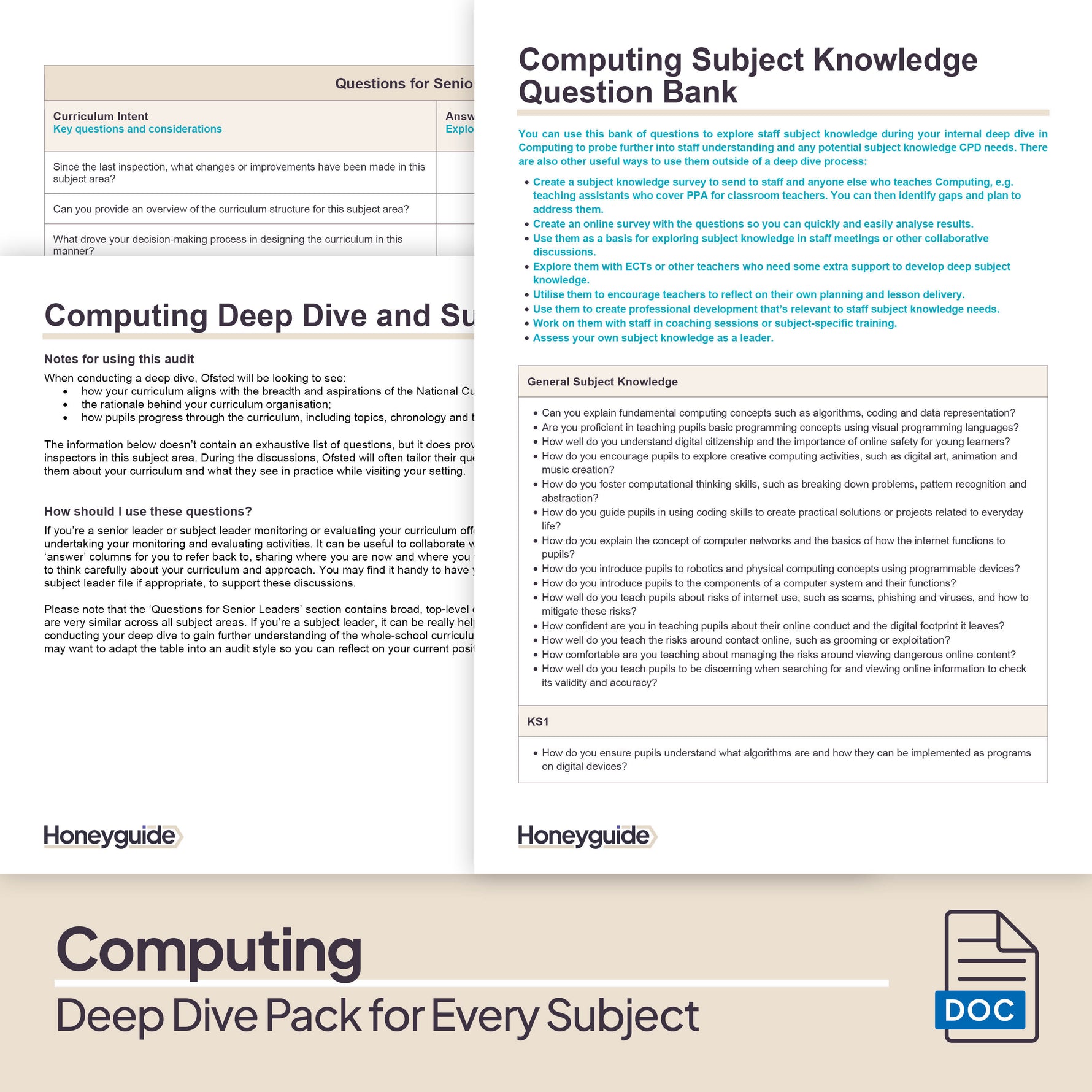 Deep Dive in Every Subject: Full Curriculum Set - Honeyguide School Leader Support