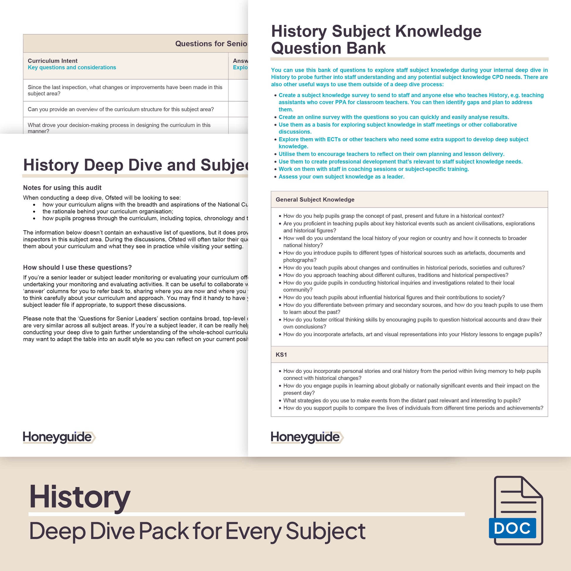 Deep Dive in Every Subject: Full Curriculum Set - Honeyguide School Leader Support
