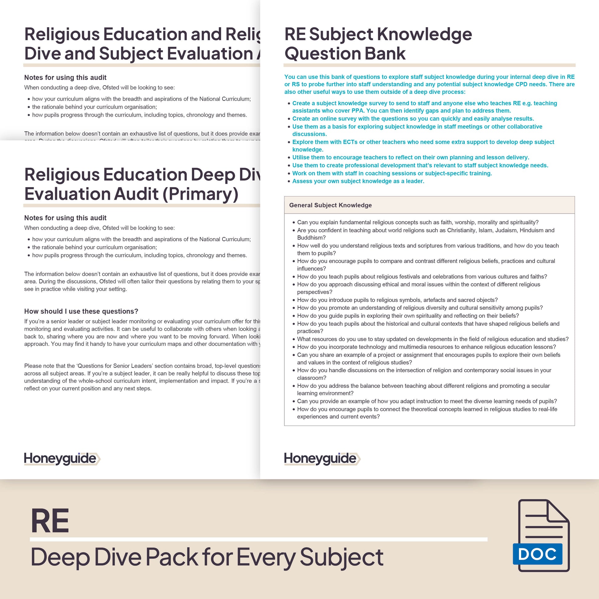 Deep Dive in Every Subject: Full Curriculum Set - Honeyguide School Leader Support
