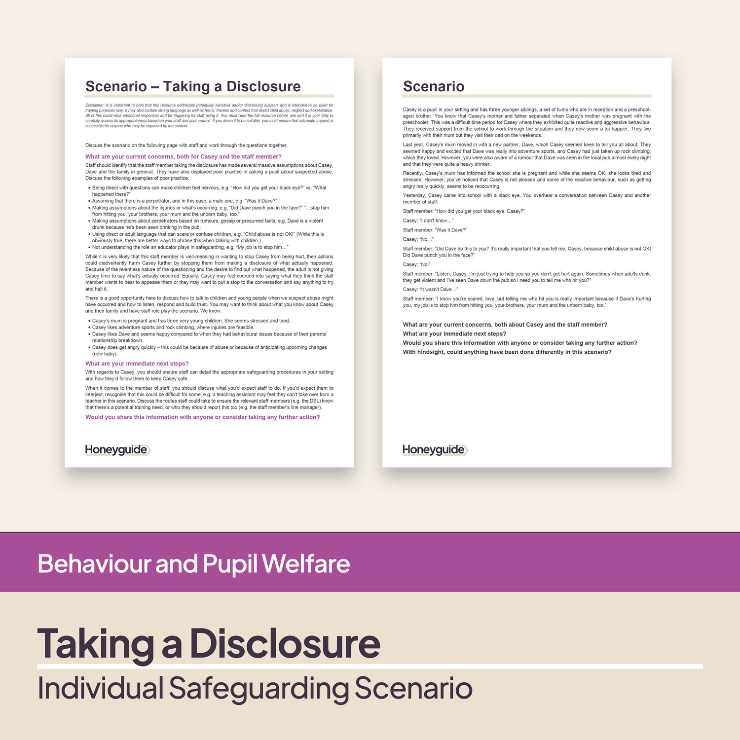 Safeguarding Scenarios - Staff Responsibilities