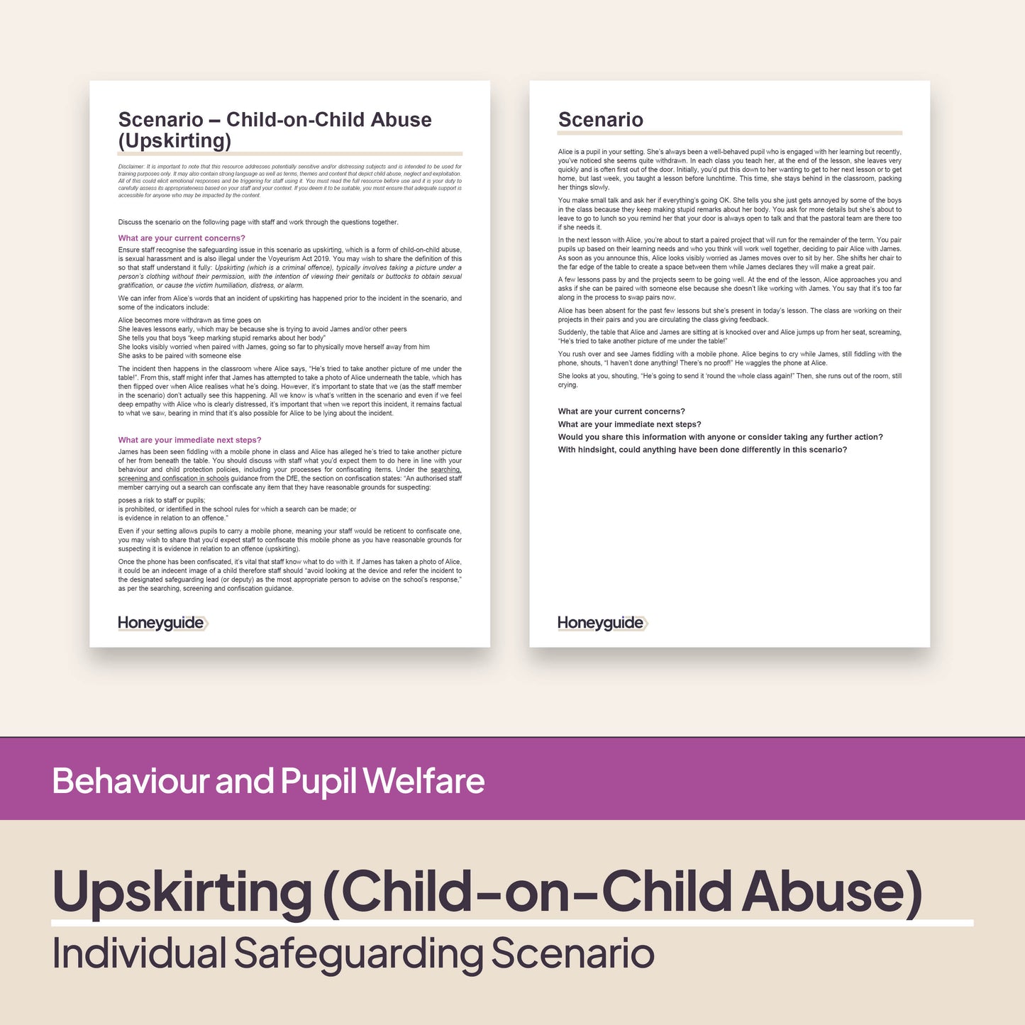 Safeguarding Scenarios - Child-on-Child Sexual Harassment