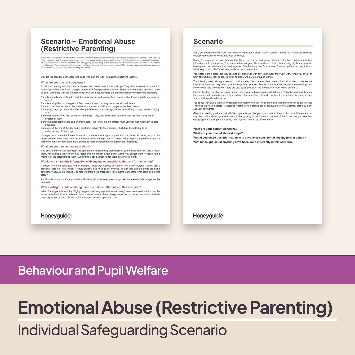 Safeguarding Scenarios - Emotional Abuse