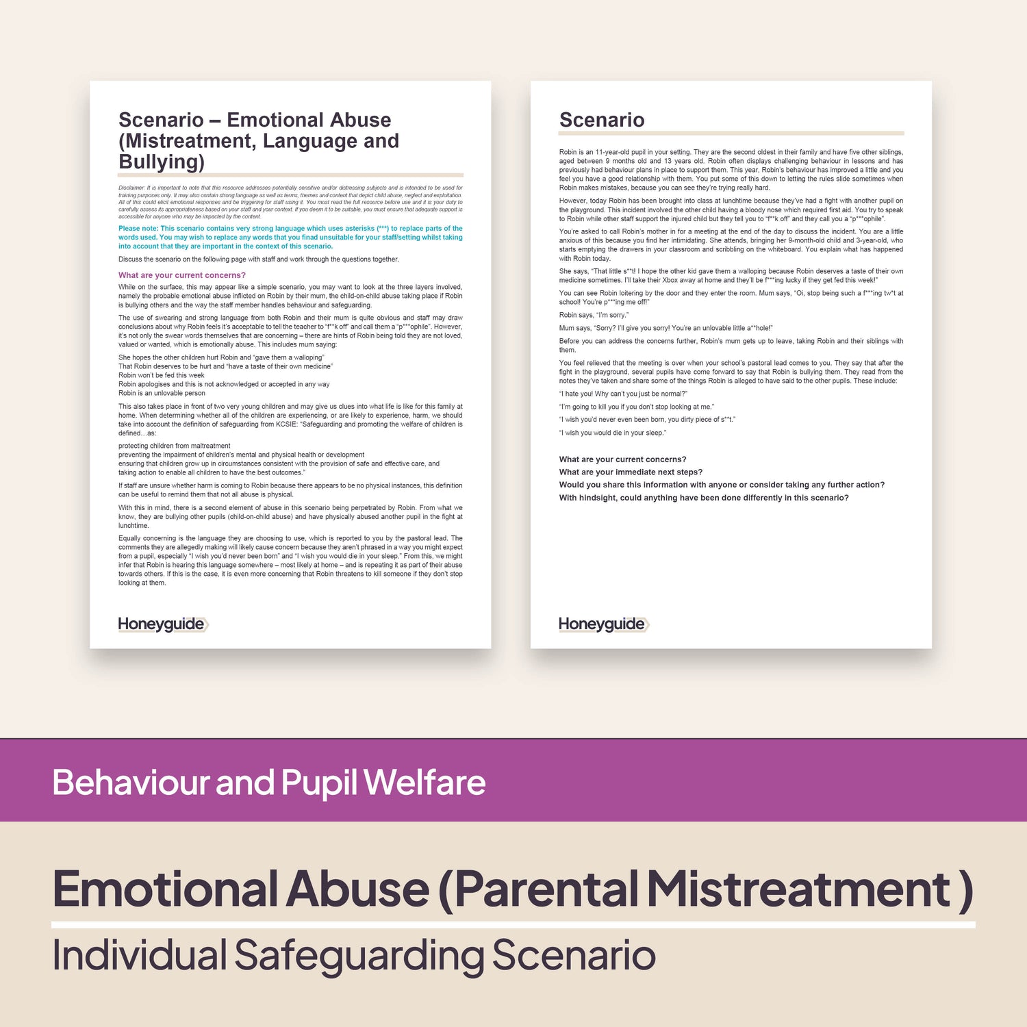 Safeguarding Scenarios - Emotional Abuse