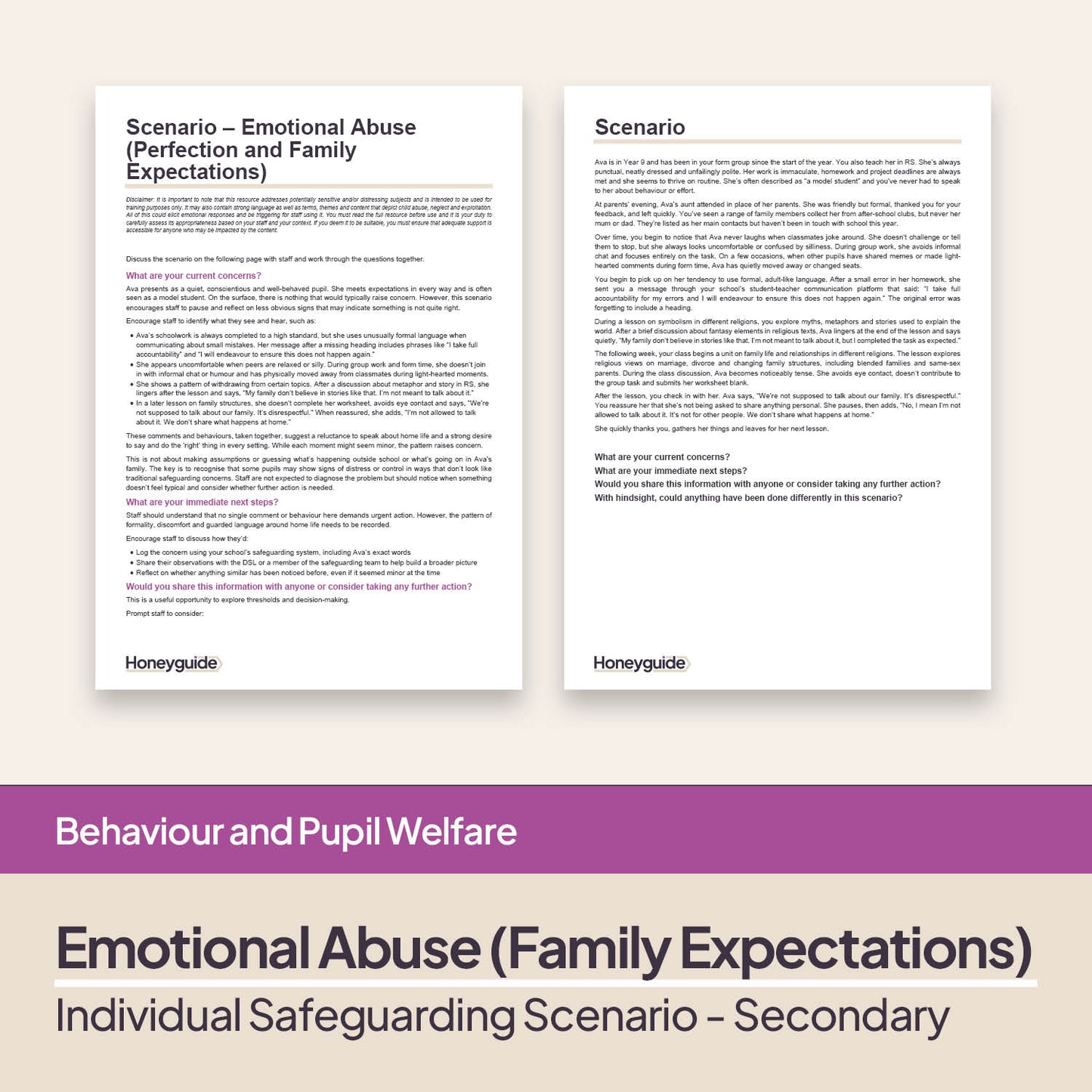 Safeguarding Scenarios - Emotional Abuse