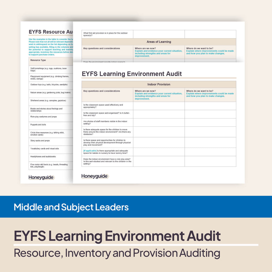 Learning Resource Report EYFS Learning Environment and Resource Audit Bundle – Honeyguide School ...