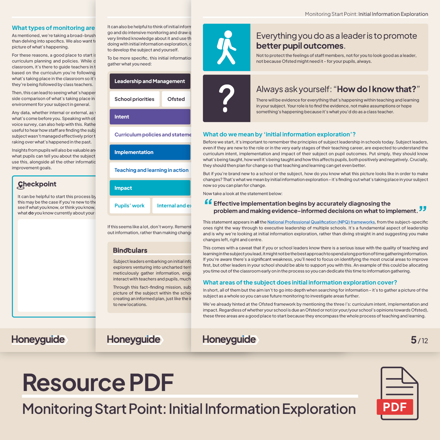 Monitoring Start Point: Initial Information Exploration