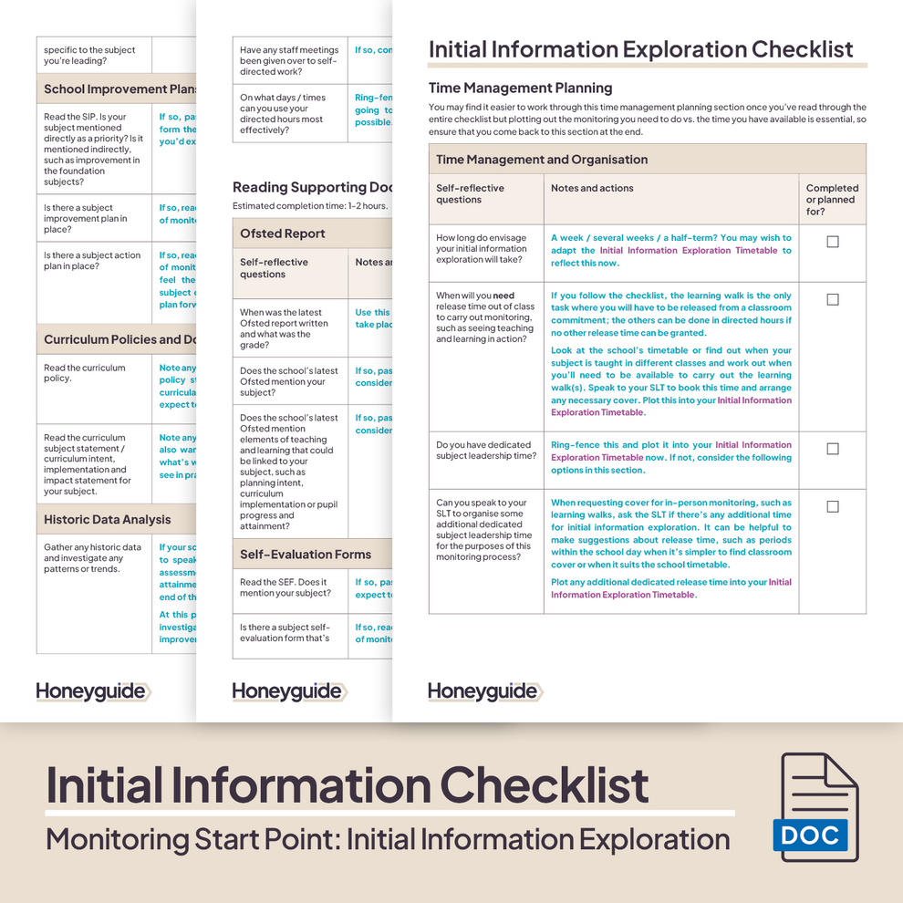 Monitoring Start Point: Initial Information Exploration | Honeyguide ...