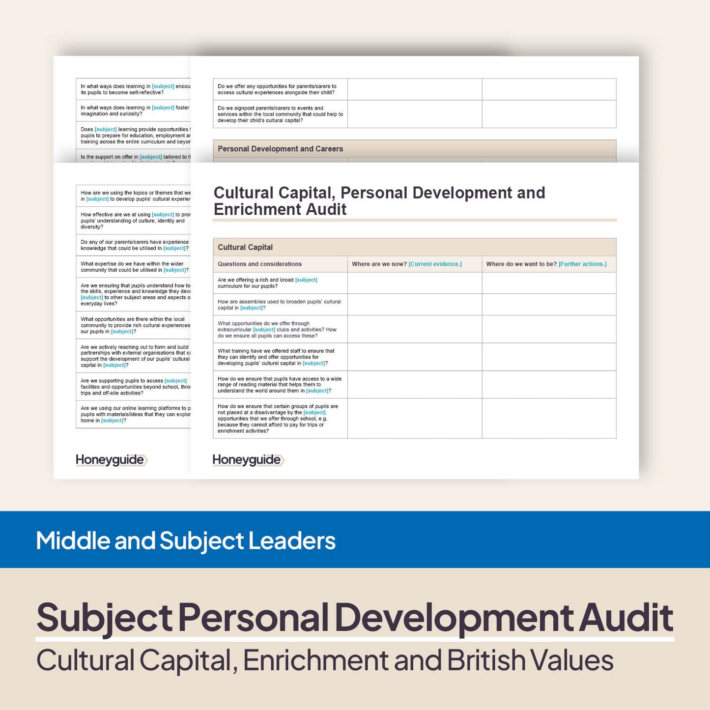 Subject Cultural Capital, Personal Development and Enrichment Audit