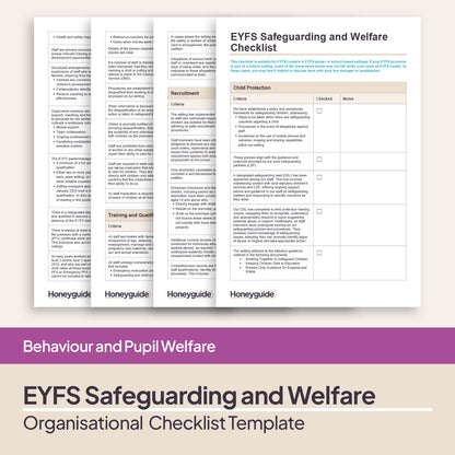 EYFS Safeguarding and Welfare Checklist