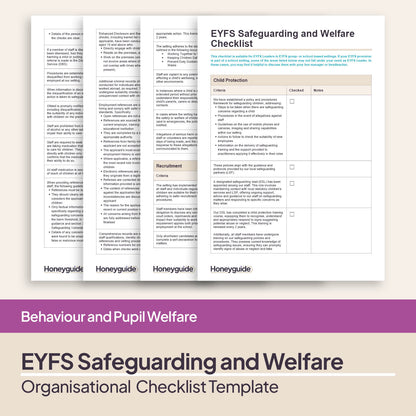 EYFS Safeguarding and Welfare Checklist