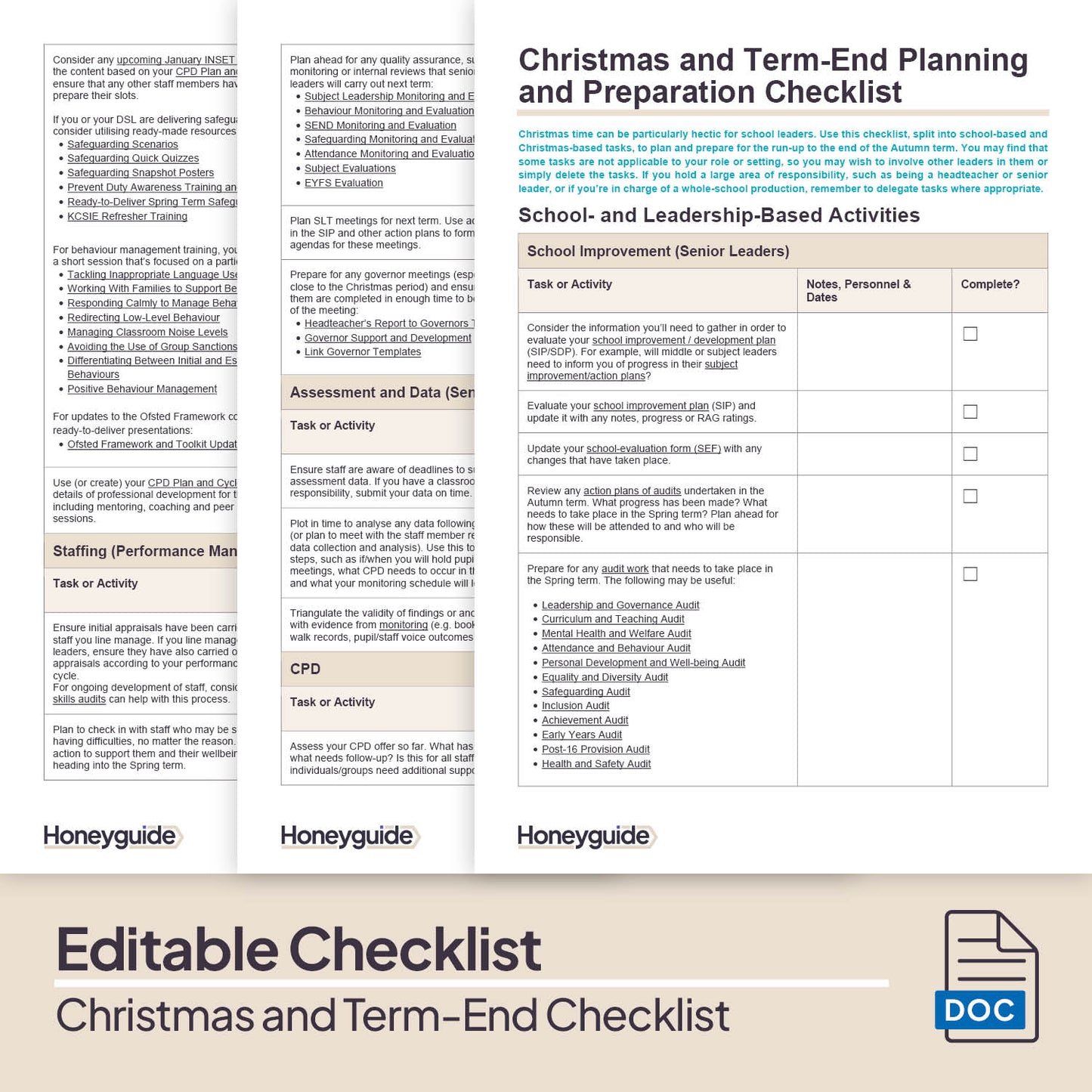 Christmas and Term End Planning and Preparation Checklist