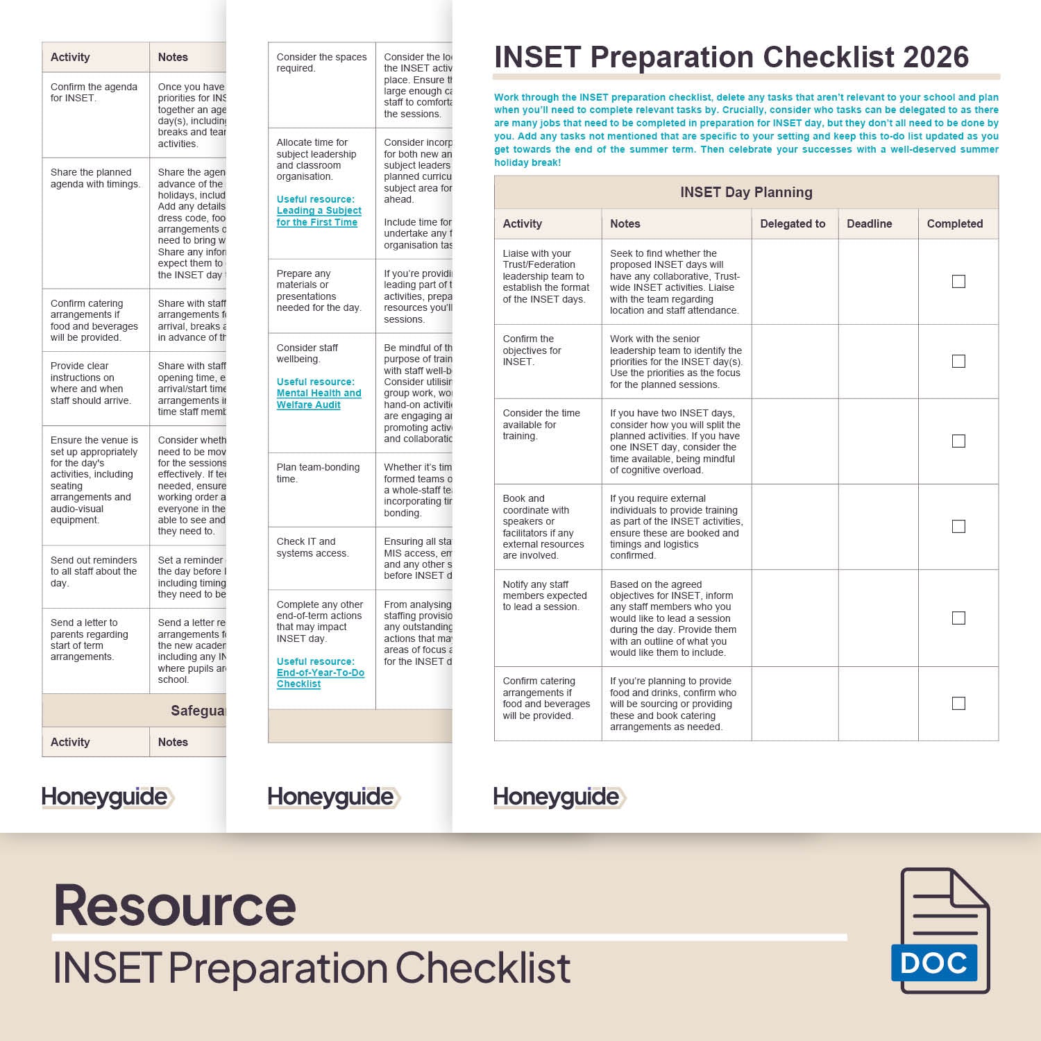 INSET Preparation Checklist 2026