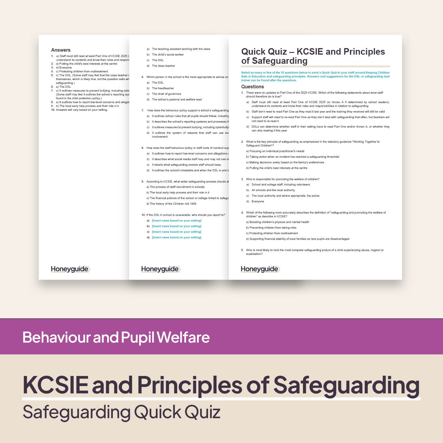 Safeguarding Quick Quizzes