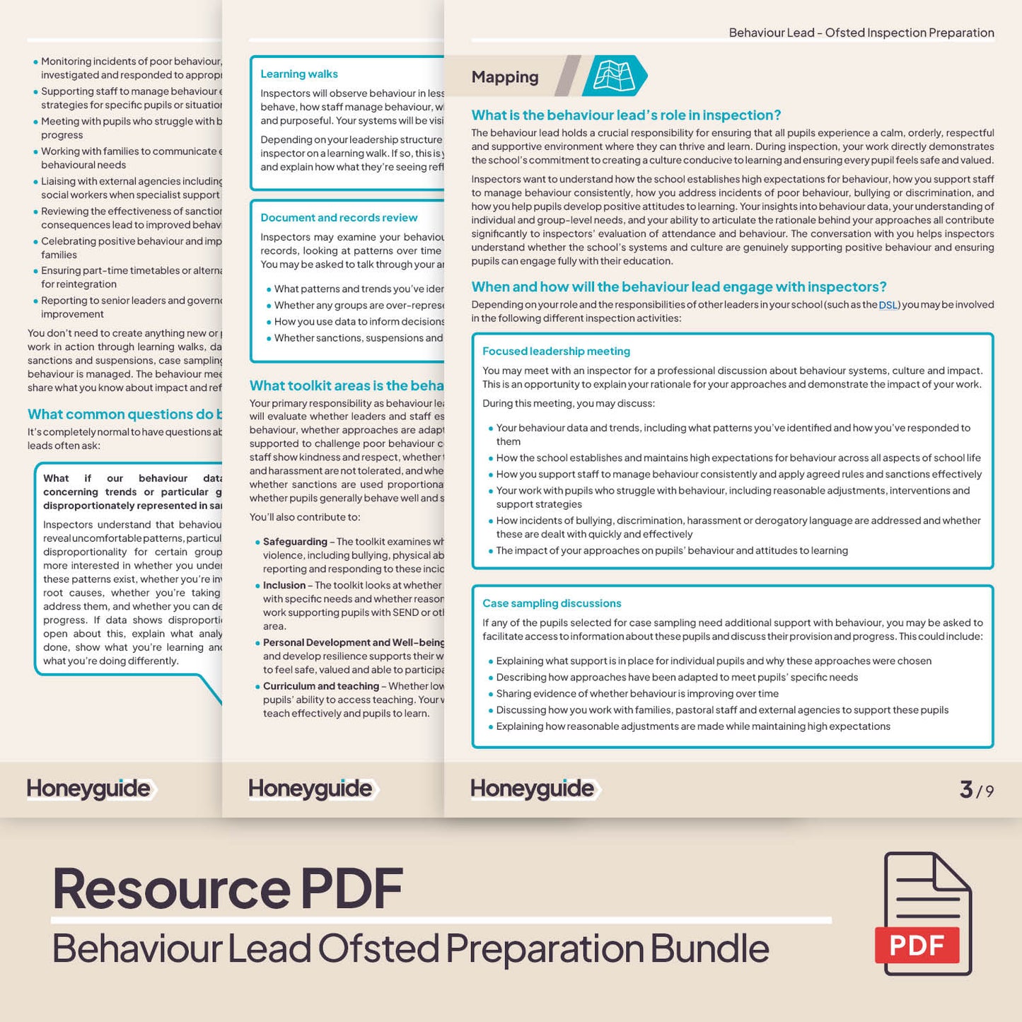 Behaviour Lead Ofsted Inspection Preparation Bundle