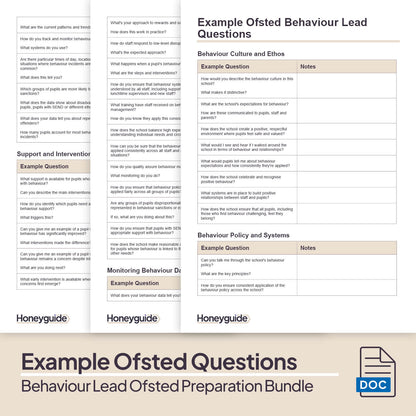 Behaviour Lead Ofsted Inspection Preparation Bundle