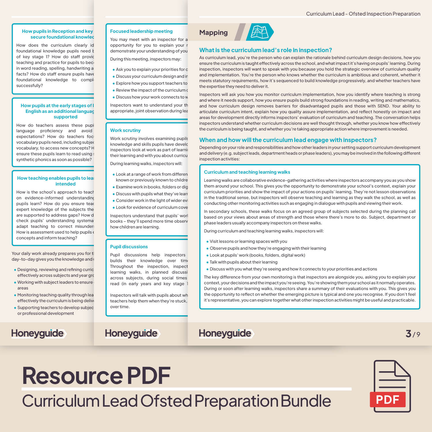Curriculum Lead Ofsted Inspection Preparation Bundle