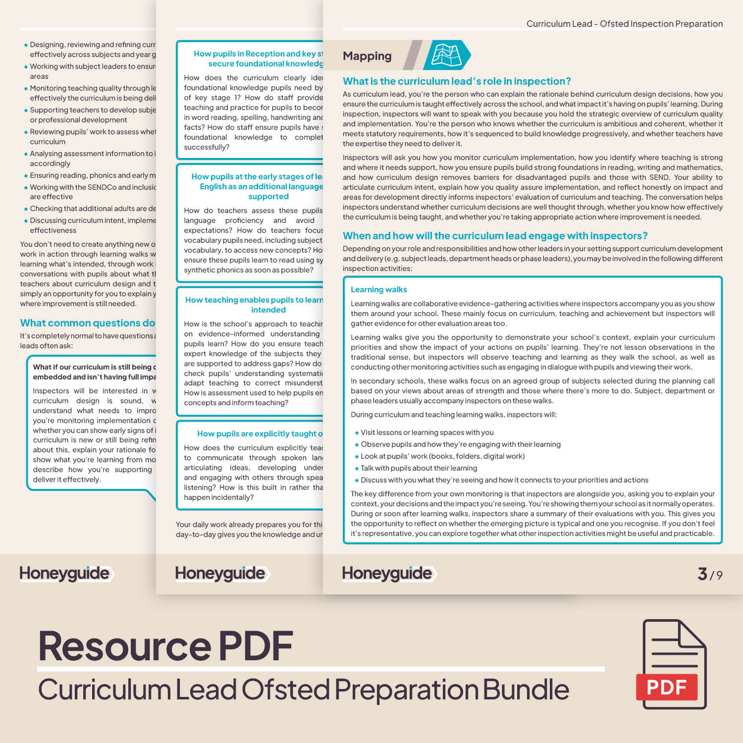 Curriculum Lead Ofsted Inspection Preparation Bundle