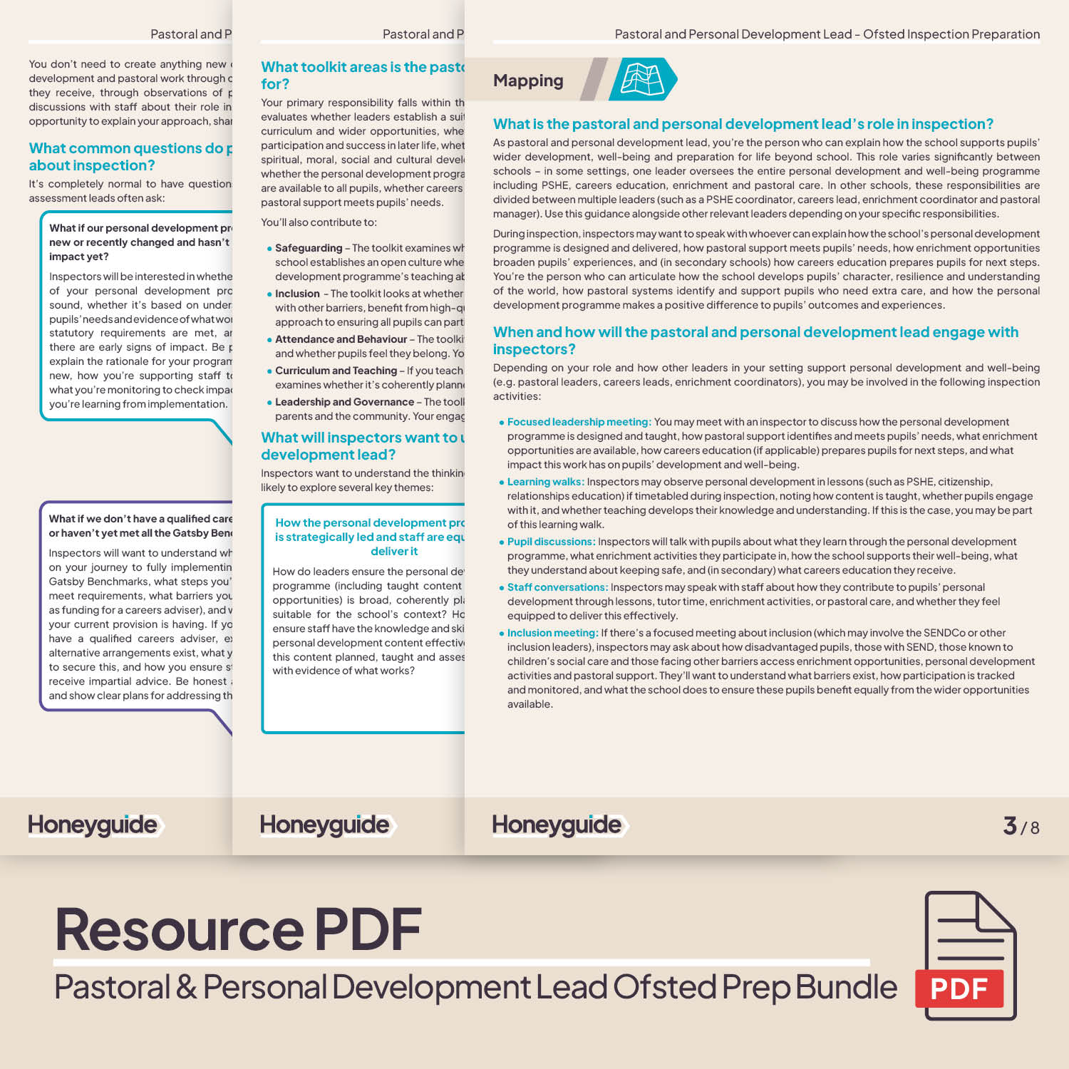 Pastoral and Personal Development Lead Ofsted Inspection Preparation Bundle