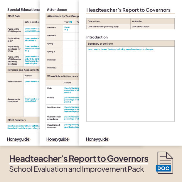 School Self-Evaluation Form Template | SEF Template Aligned to Ofsted ...
