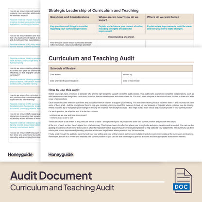 Curriculum and Teaching Audit Pack (2025)