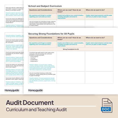 Curriculum and Teaching Audit Pack (2025)