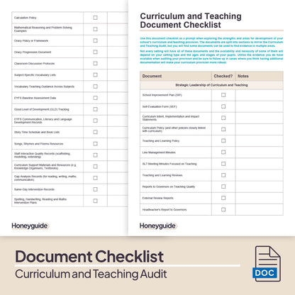 Curriculum and Teaching Audit Pack (2025)