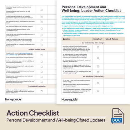 Personal Development and Well-being Ofsted Toolkit Update