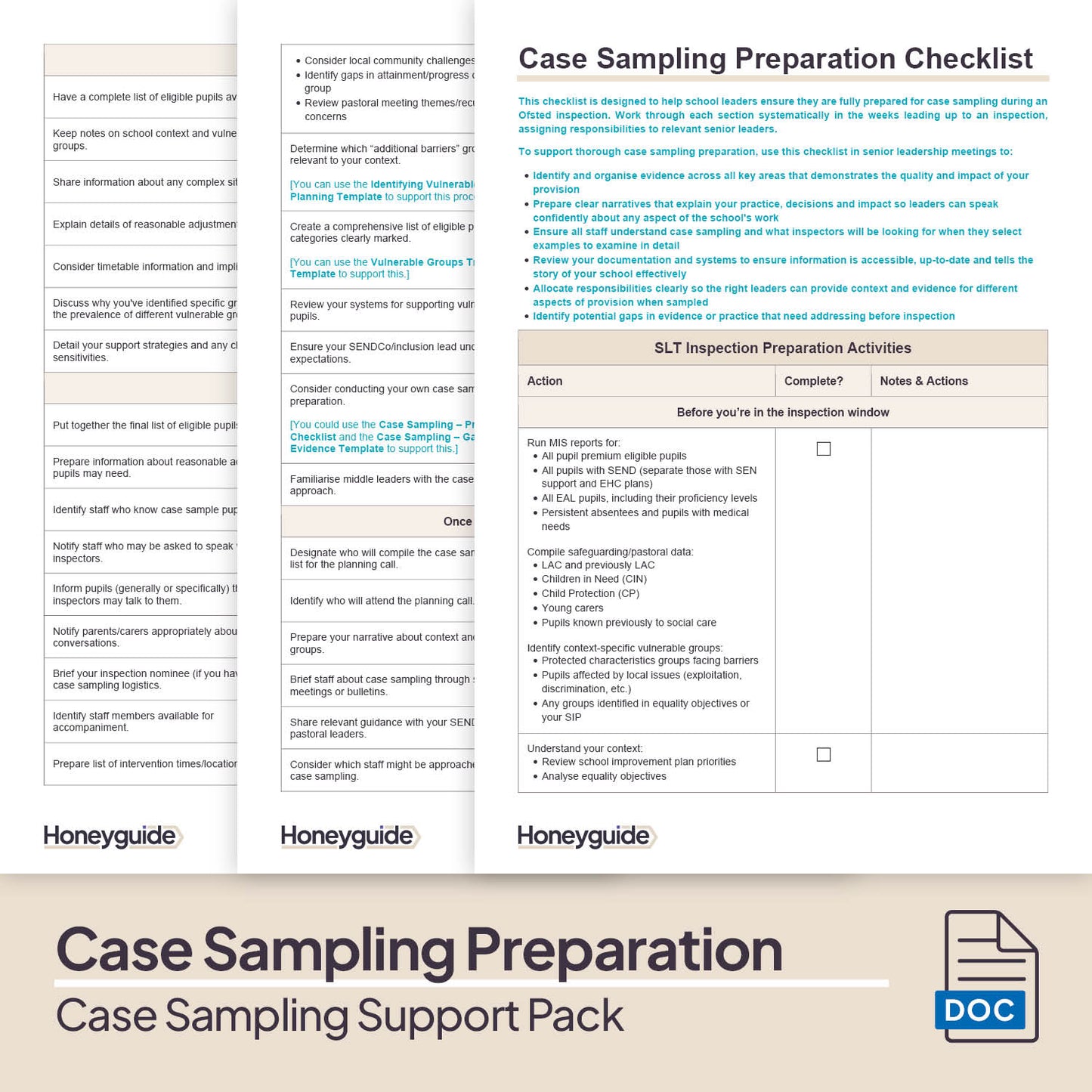 Case Sampling Support Pack