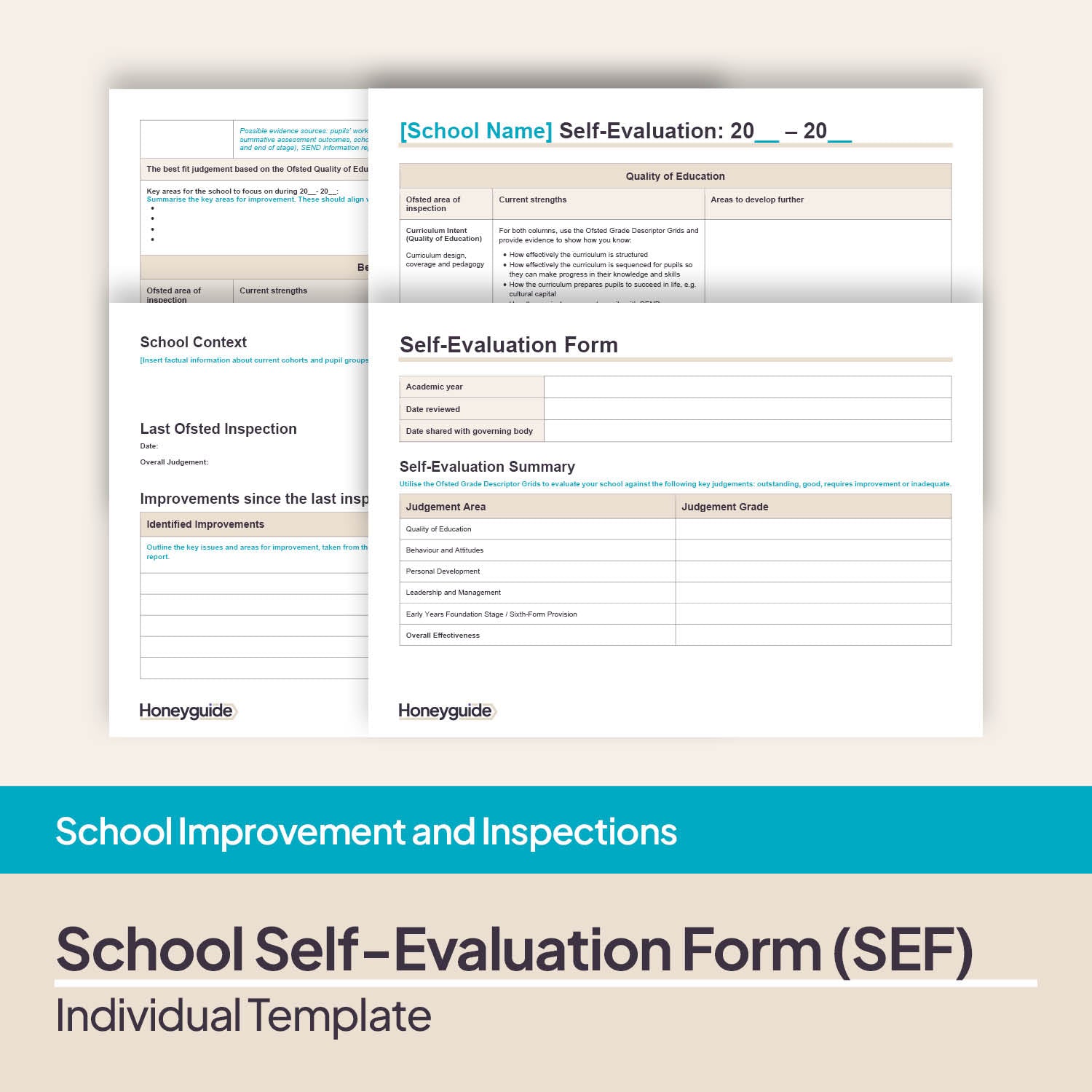 School Self Evaluation Form SEF Template Honeyguide SLS School Self Evaluation Form Sef Template Honeyguide Sls