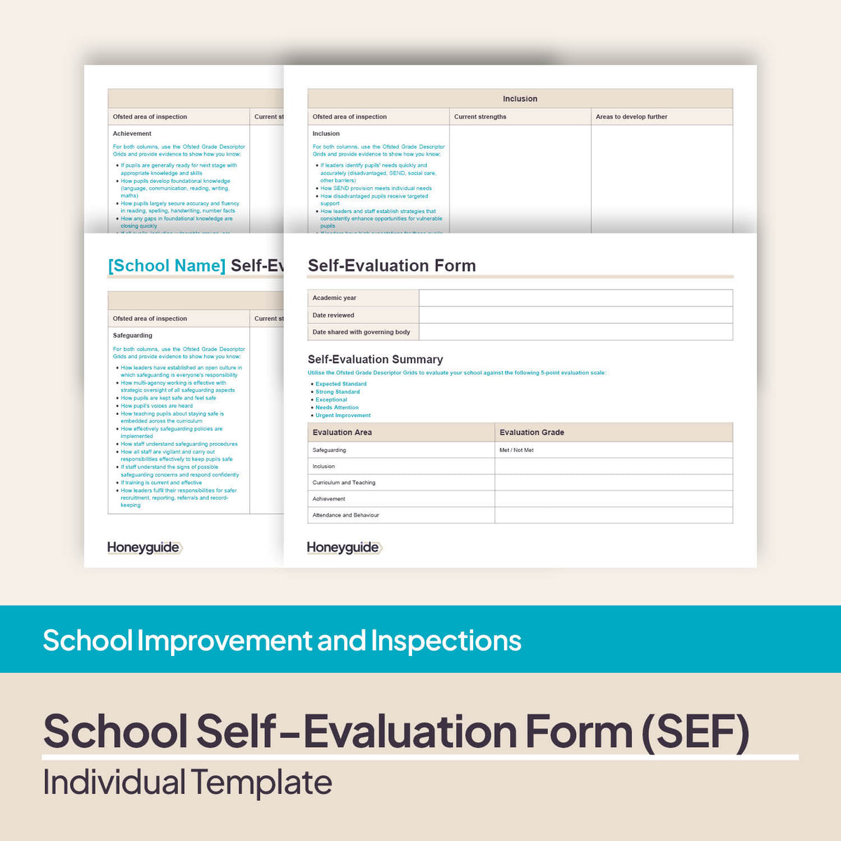 School Self-Evaluation Form Template | SEF Template Aligned to Ofsted ...