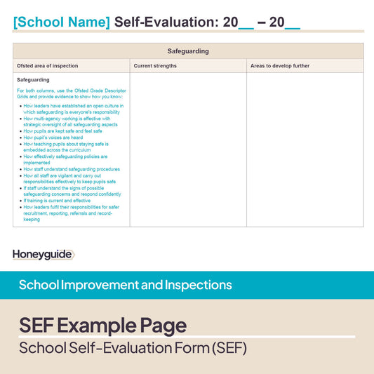 School Self-Evaluation Form (SEF) Template